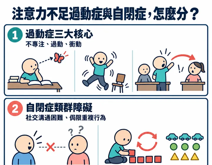 注意力不足過動症與自閉症圖解預覽